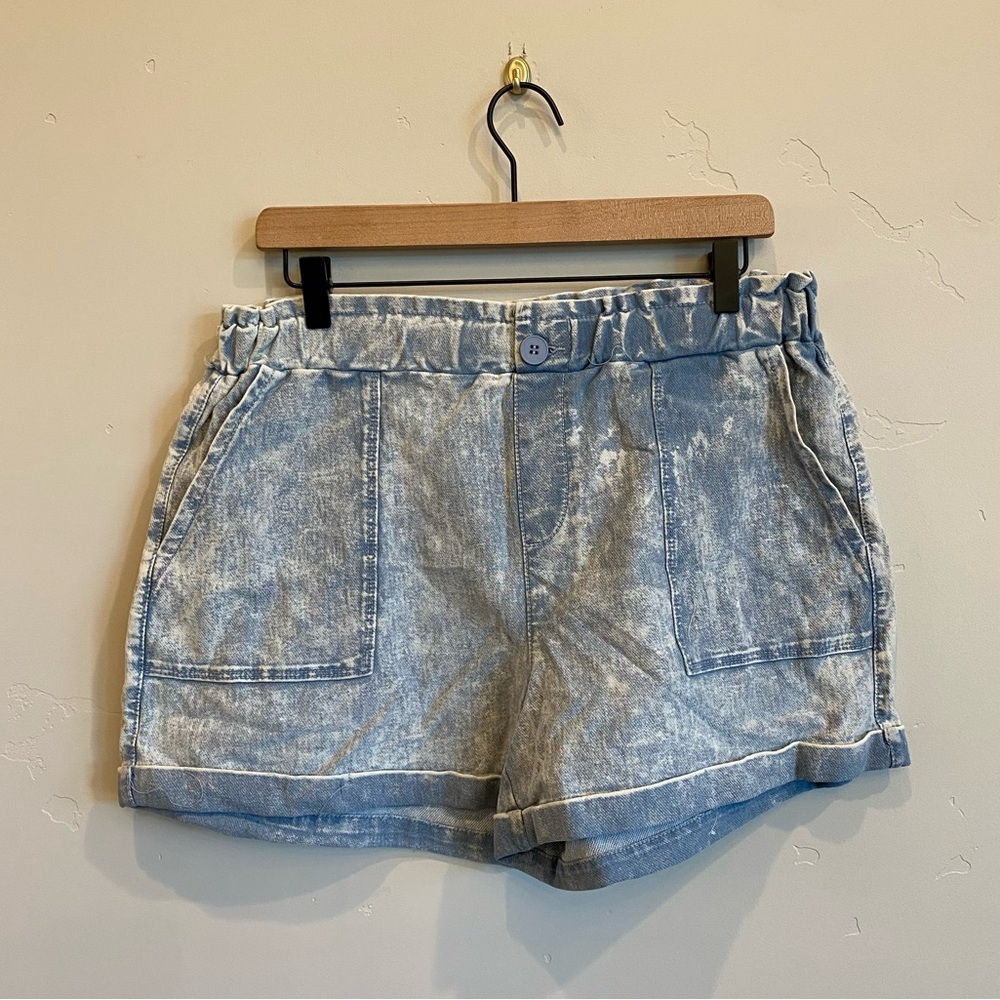 BLANK NYC French Terry Printed On Denim Jean Shorts